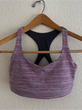 Lululemon Striped Purple Comfort Sports Bra- size 6